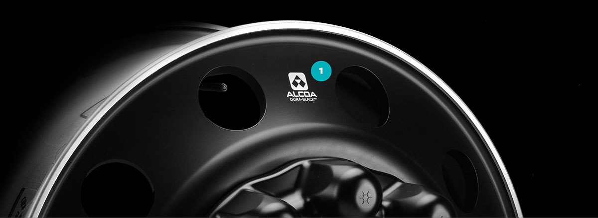 Alcoa Dura-Black matte black aluminum wheels laser etched logo